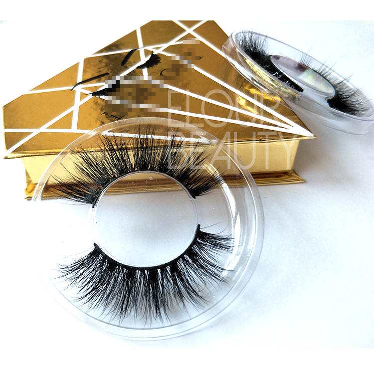 Natural style 3D Real Mink False Eyelashes with custom box ED122